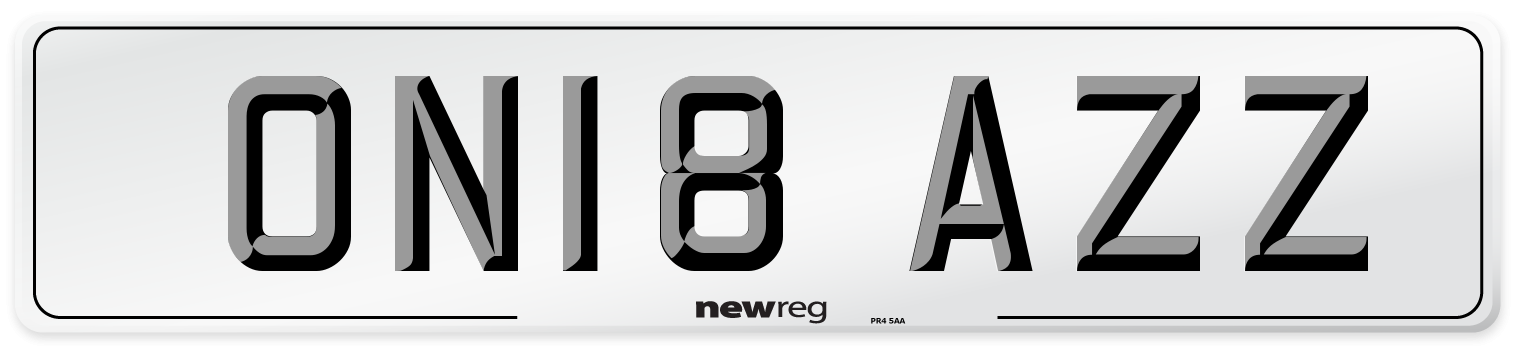ON18 AZZ Number Plate from New Reg